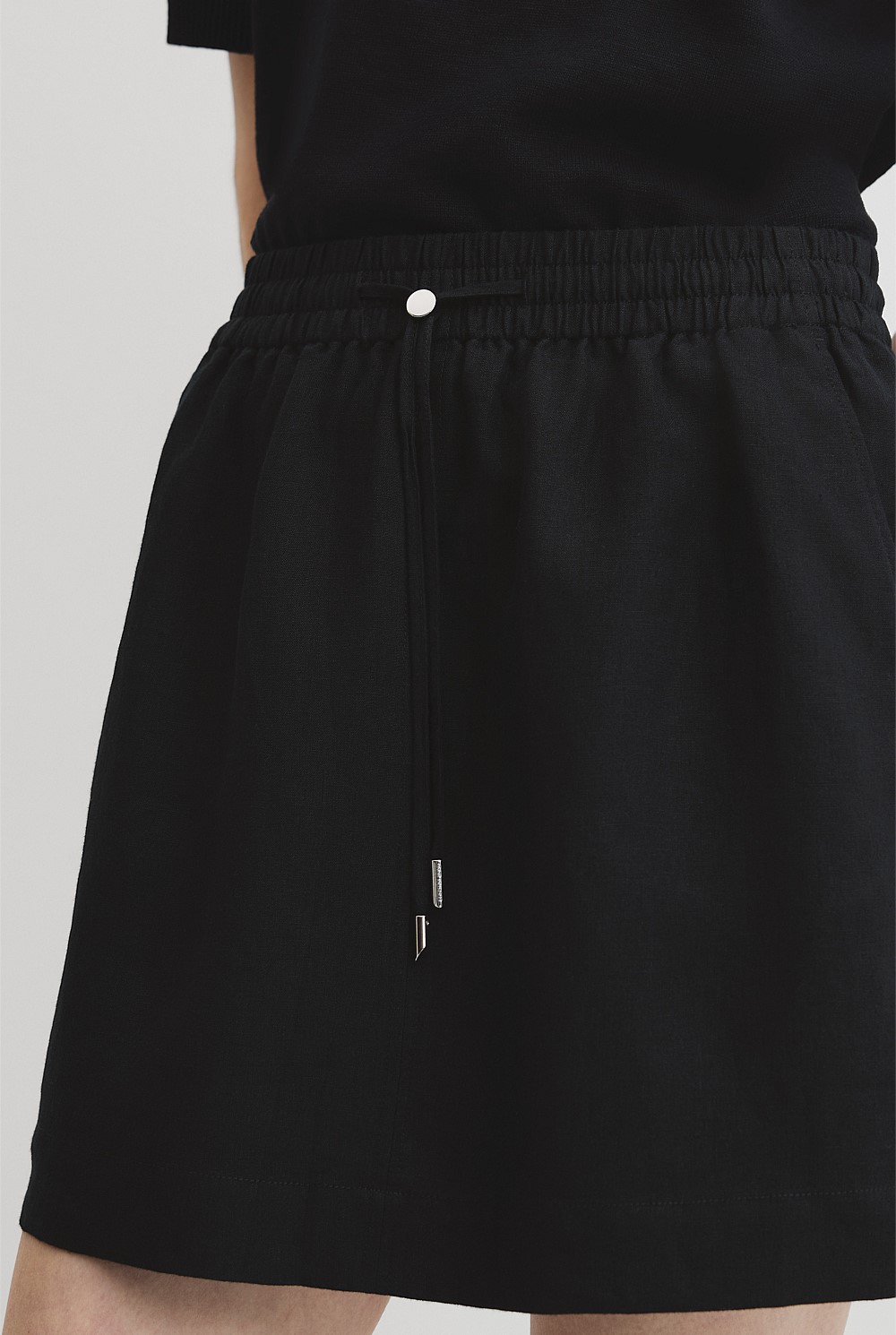 Pull On Linen Skirt