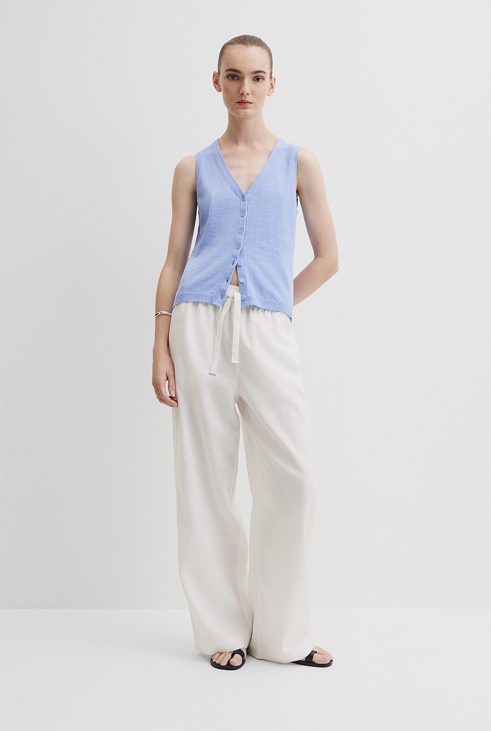 Organically Grown Cotton Linen Vest