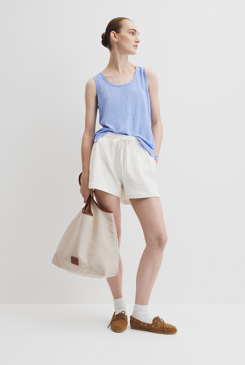 Linen Scoop Neck Tank