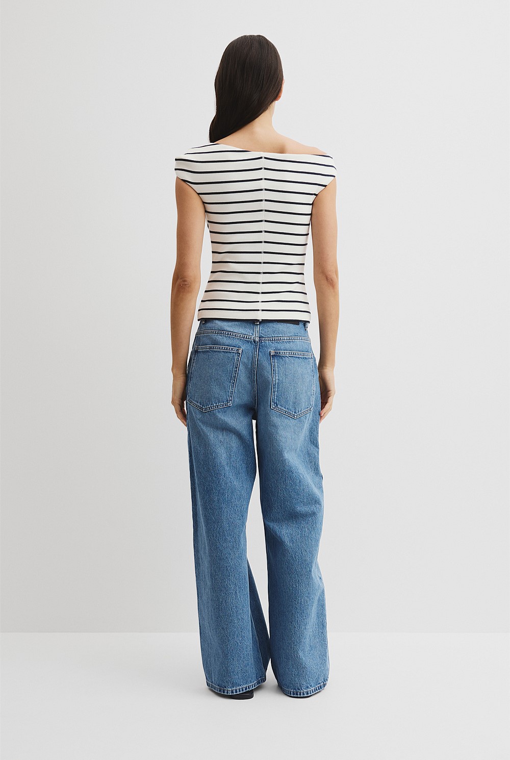 Stripe Twist Shoulder Top