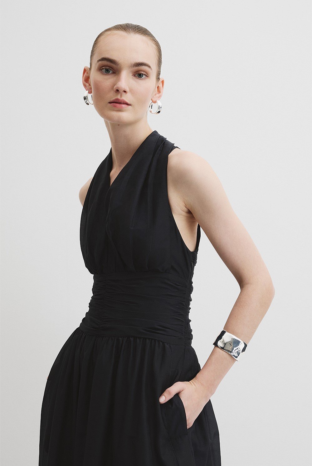 Gathered Halter Dress