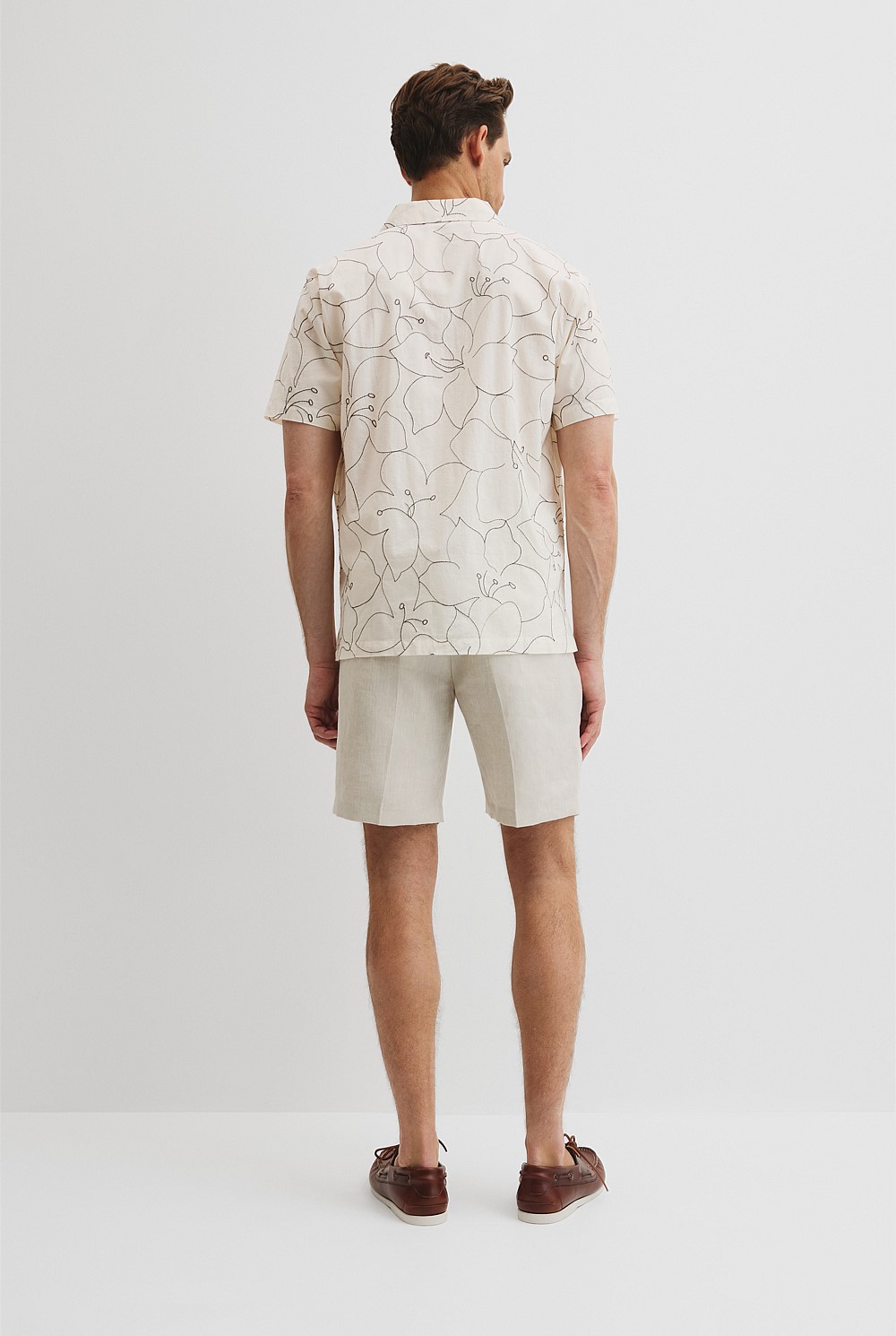 Cuban Floral Embroidered Short Sleeve Shirt