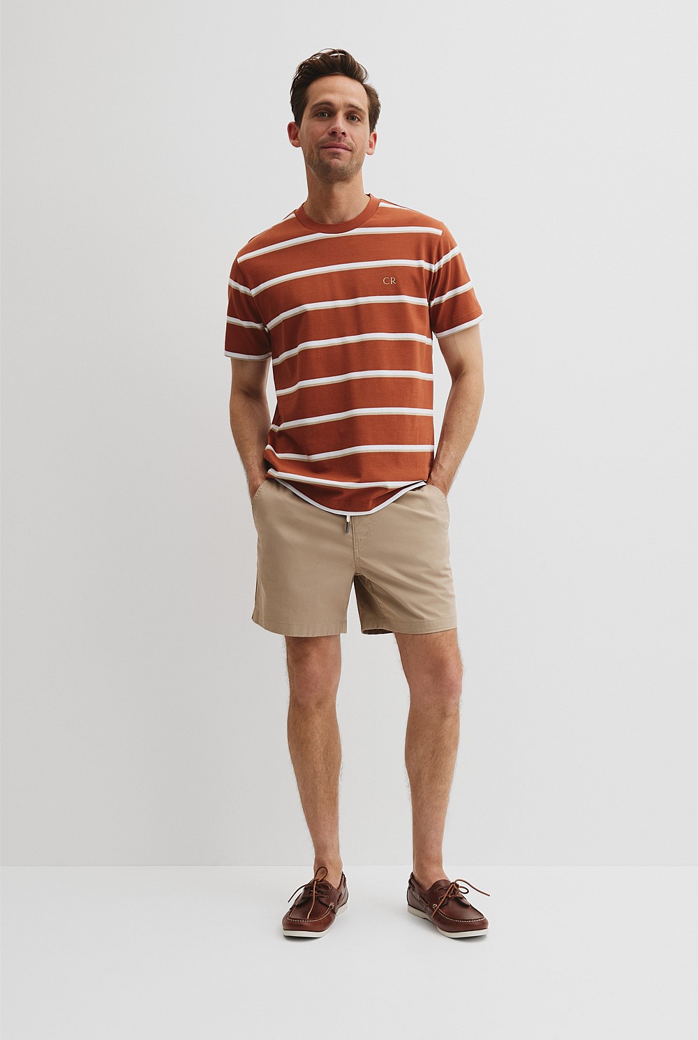 Australian Cotton CR Logo Stripe T-Shirt