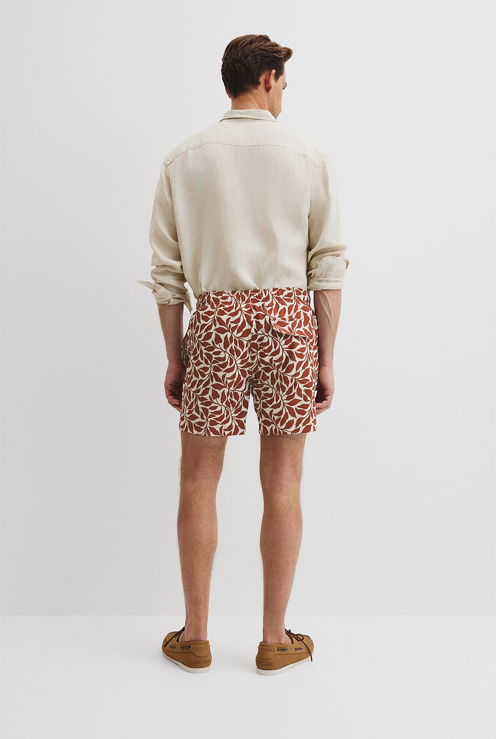 Recycled Polyester Leaf Print Swim Short