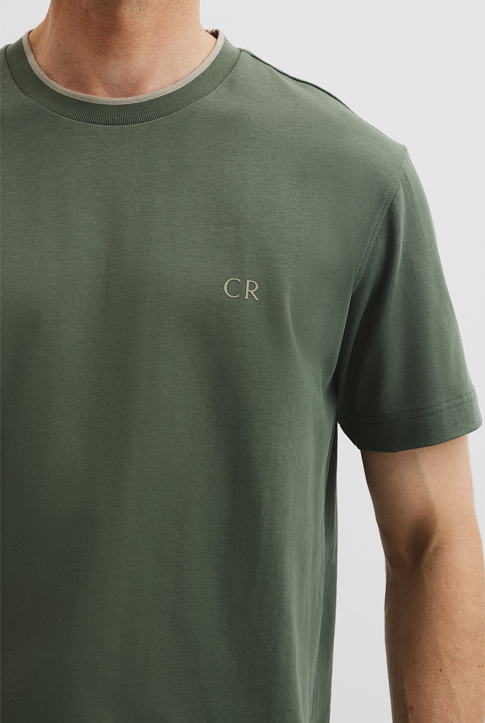 Australian Cotton CR Logo Tipped T-Shirt