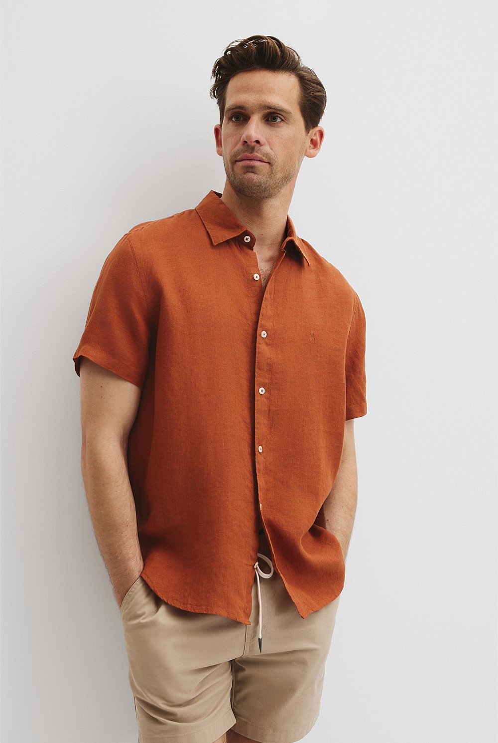 Organically Grown Linen Regular Fit Short Sleeve Shirt