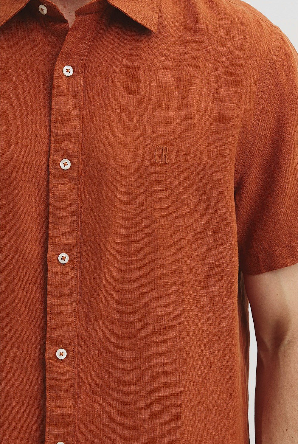 Organically Grown Linen Regular Fit Short Sleeve Shirt
