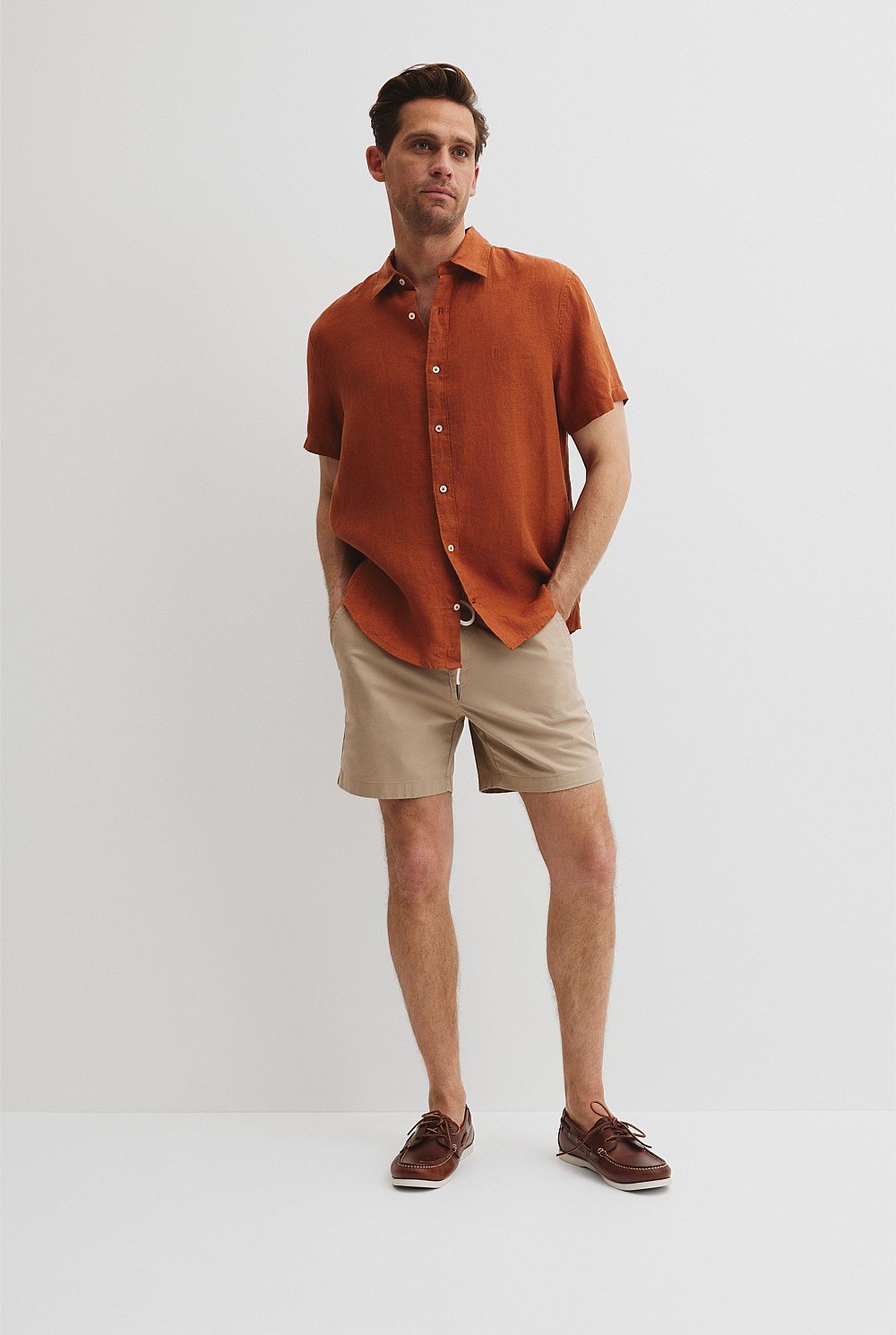 Organically Grown Linen Regular Fit Short Sleeve Shirt