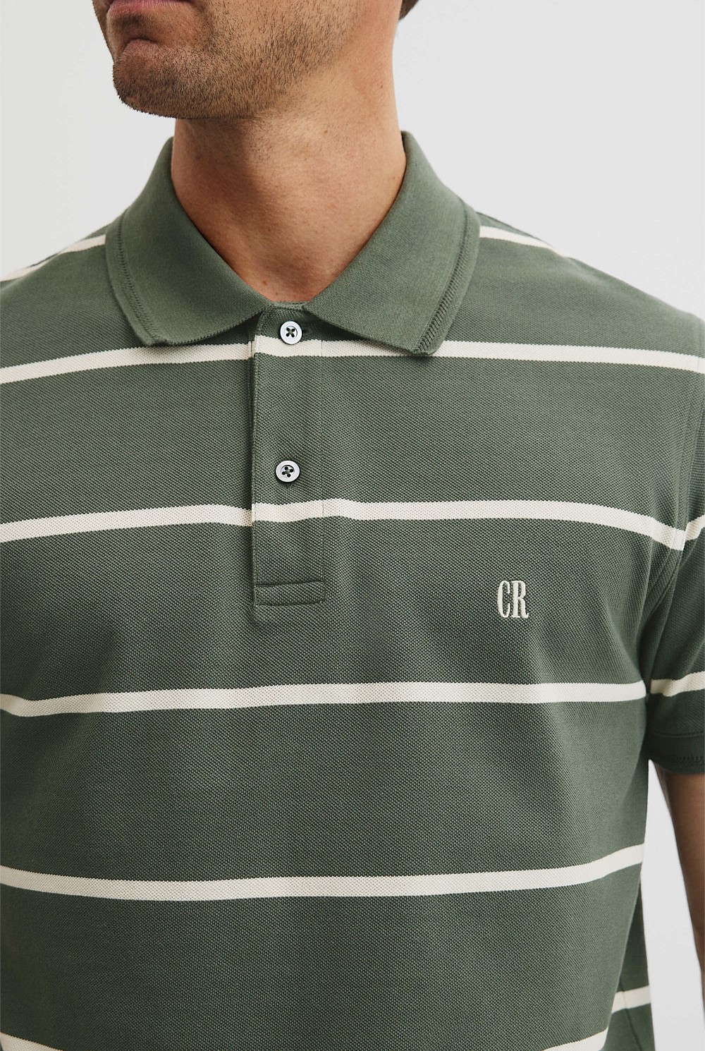 Australian Cotton Pique Stripe Polo
