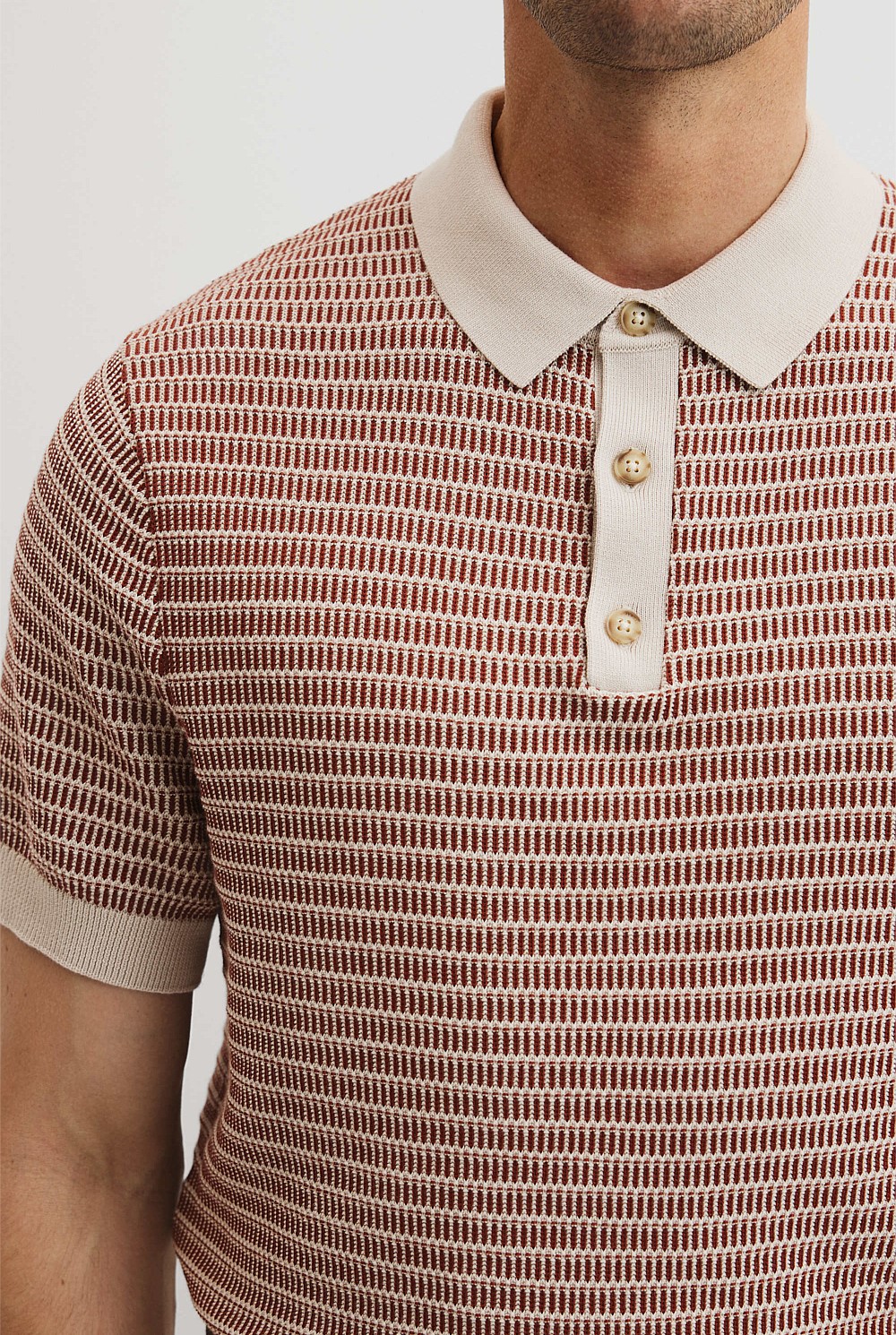 Australian Cotton Textured Knit Polo
