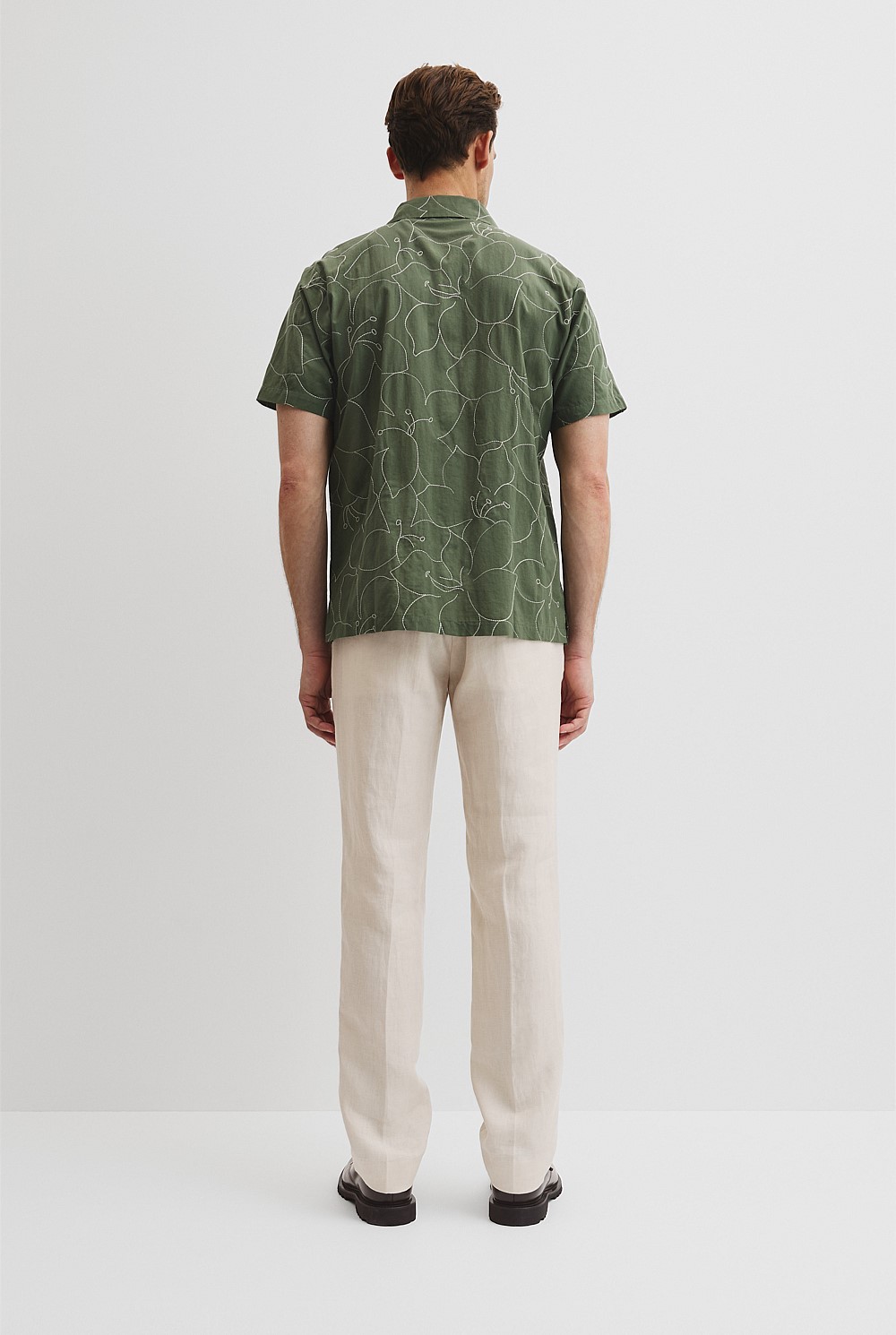 Cuban Floral Embroidered Short Sleeve Shirt