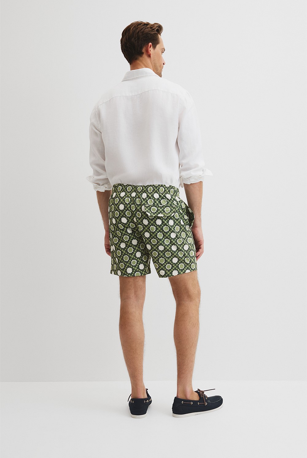 Recycled Polyester Tile Print Swim Short