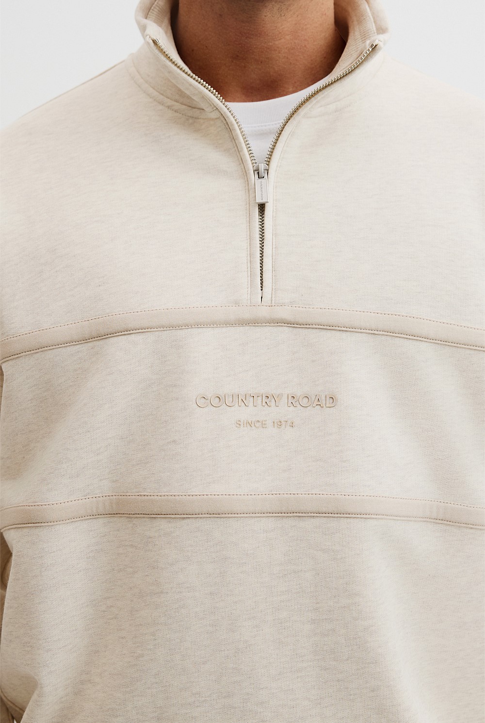 Australian Cotton Modern Logo Half Zip Sweat