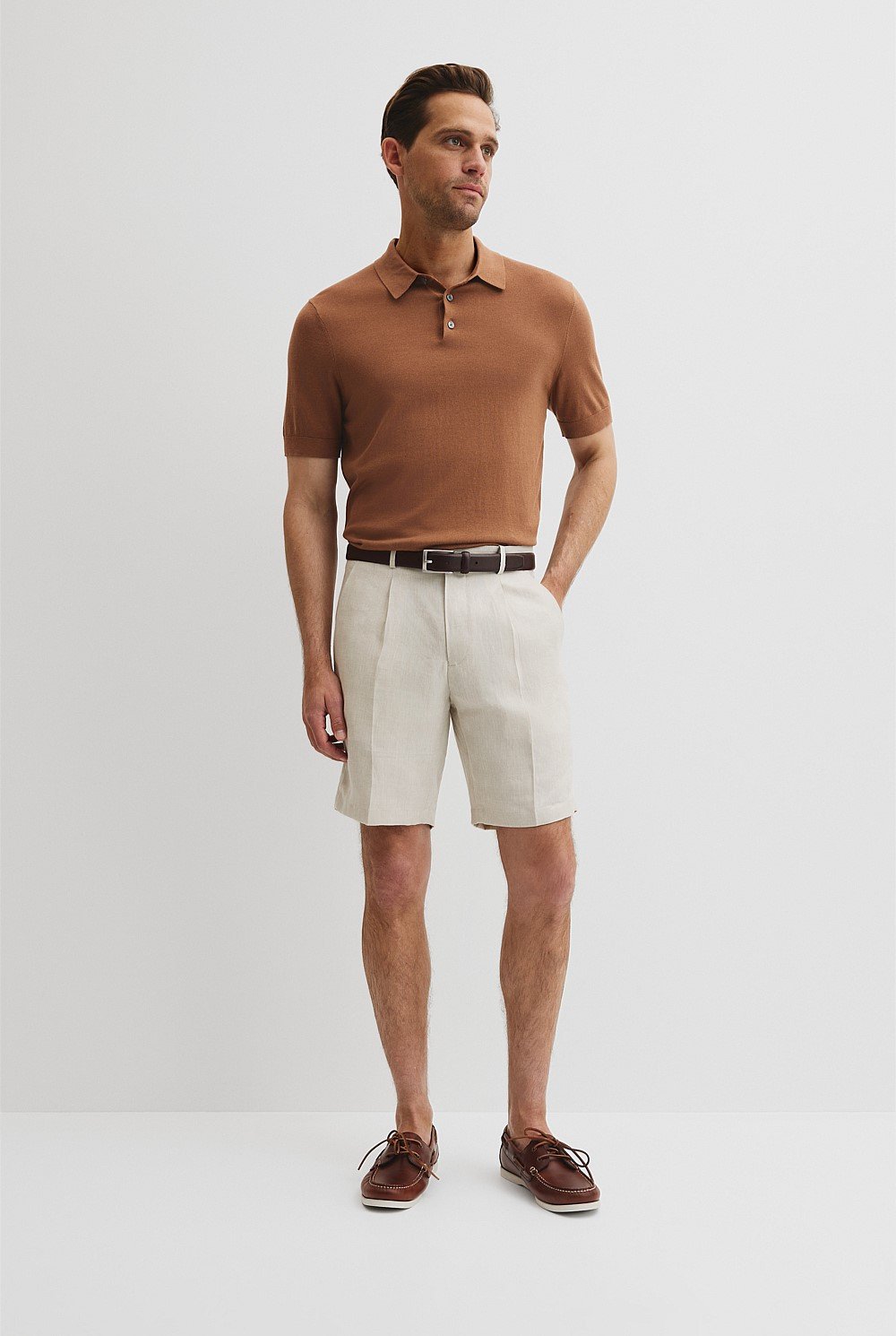 Herringbone Linen Tailored Short