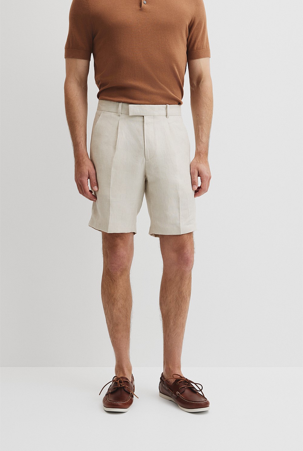 Herringbone Linen Tailored Short