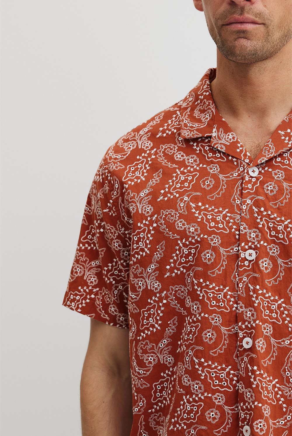 Cuban Embroidered Short Sleeve Shirt