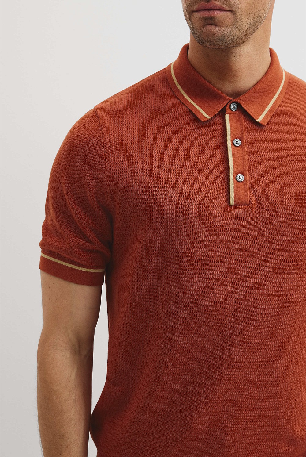 Australian Cotton Silk Tipped Knit Polo