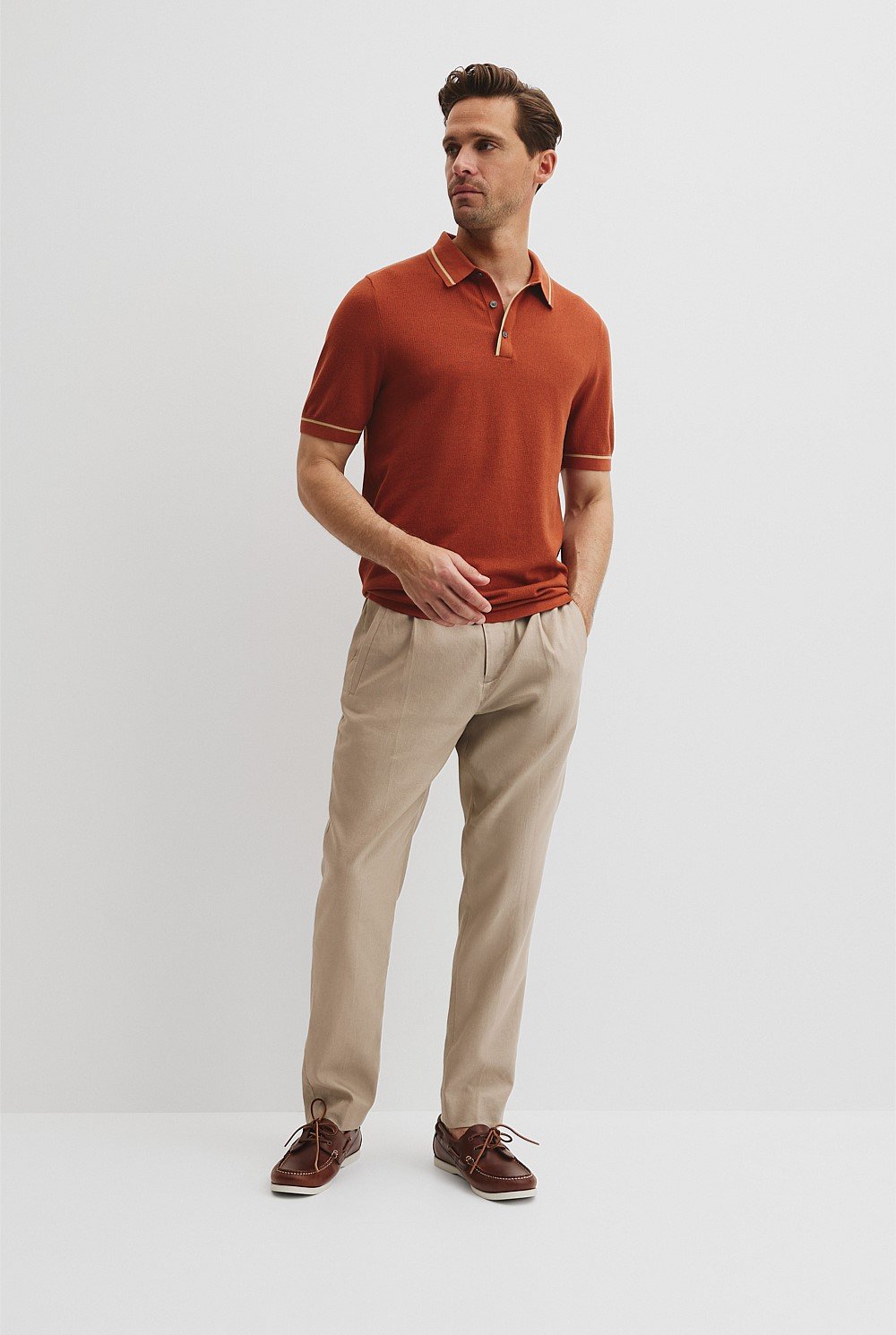 Australian Cotton Silk Tipped Knit Polo