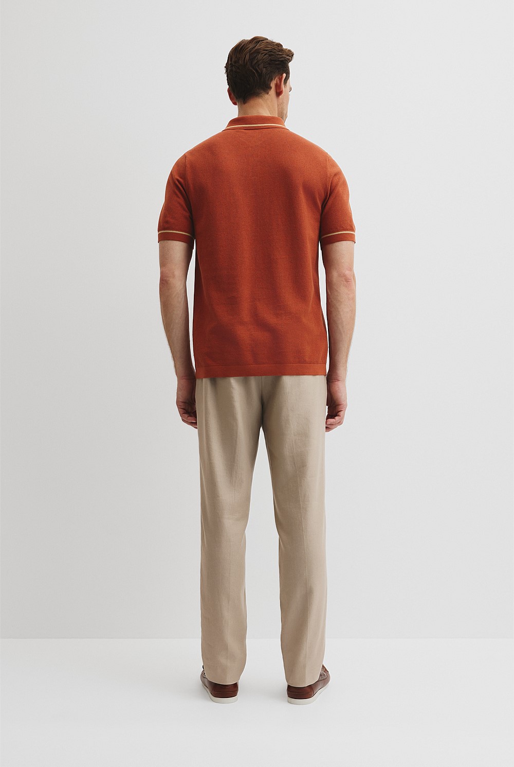 Australian Cotton Silk Tipped Knit Polo