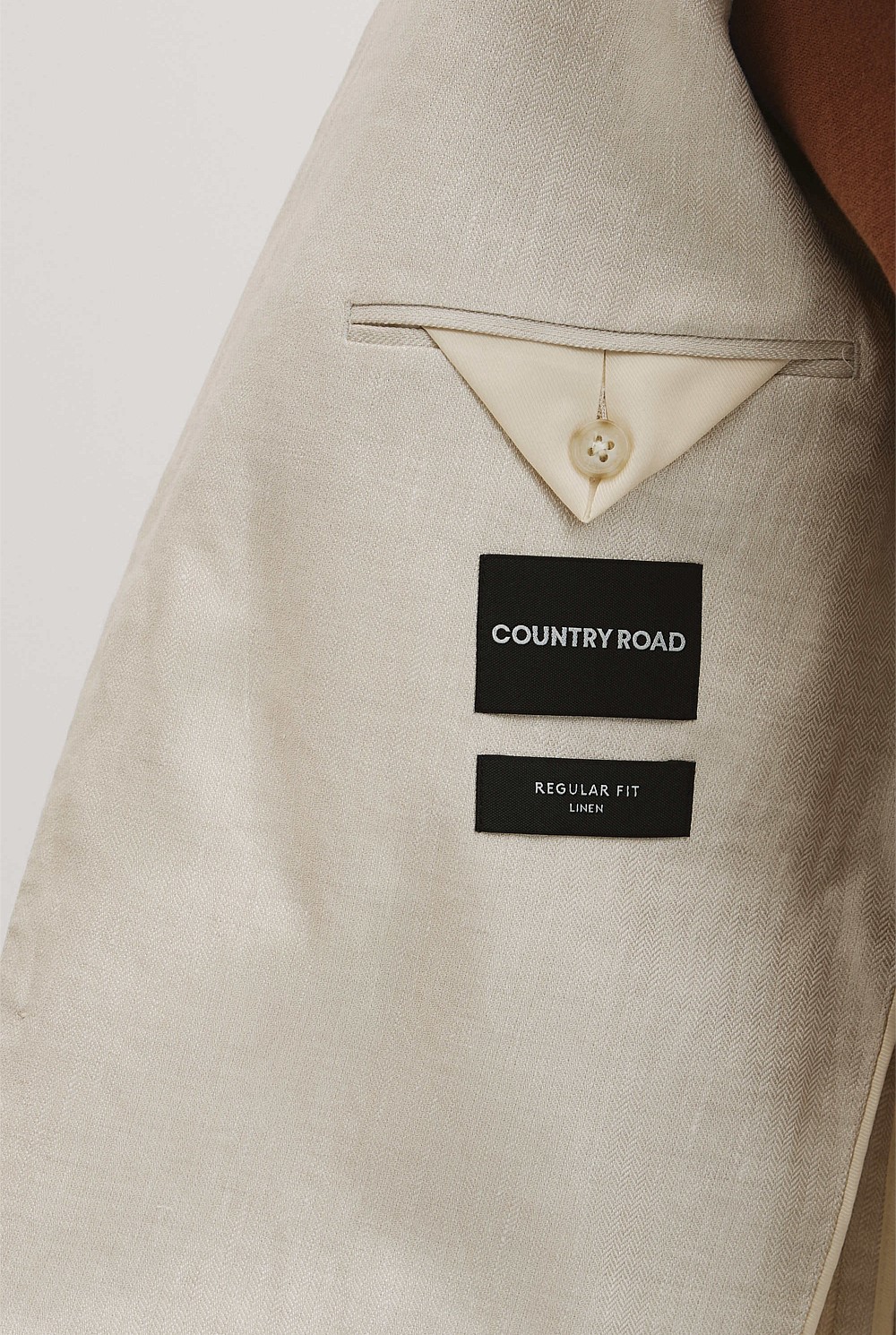 Herringbone Linen Single Breasted Jacket