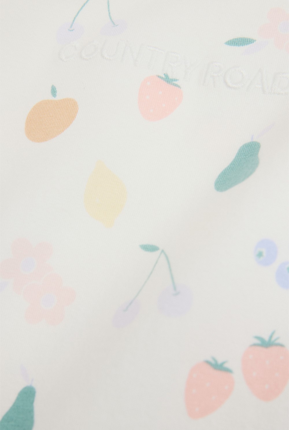 Organically Grown Cotton Frill Fruit Short Sleeve Bodysuit