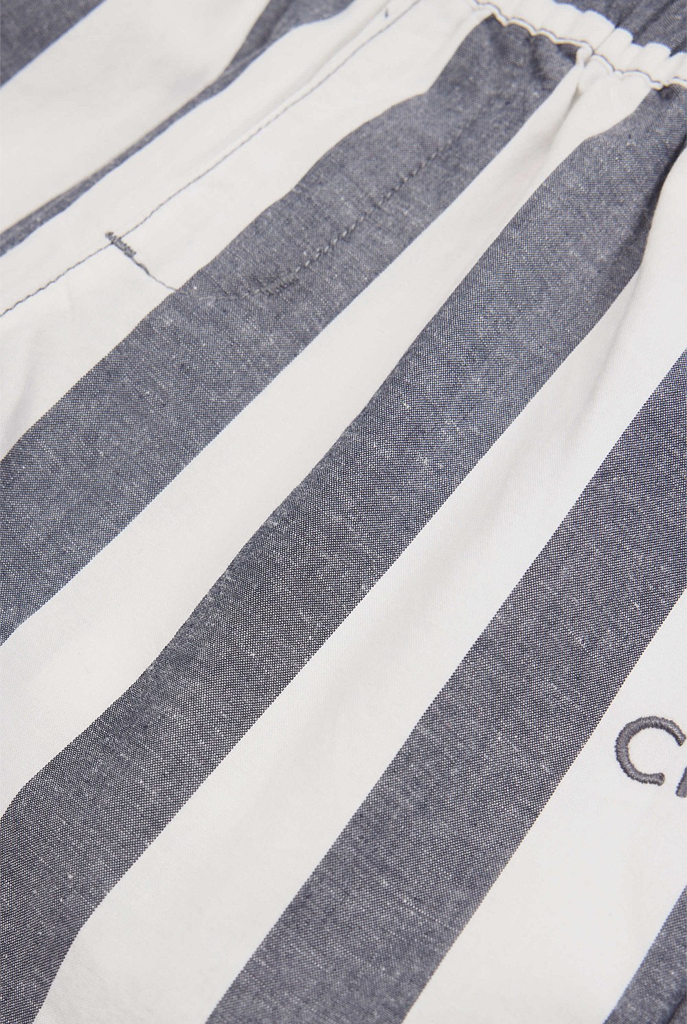 Organically Grown Cotton Blend Stripe Pull-On Short