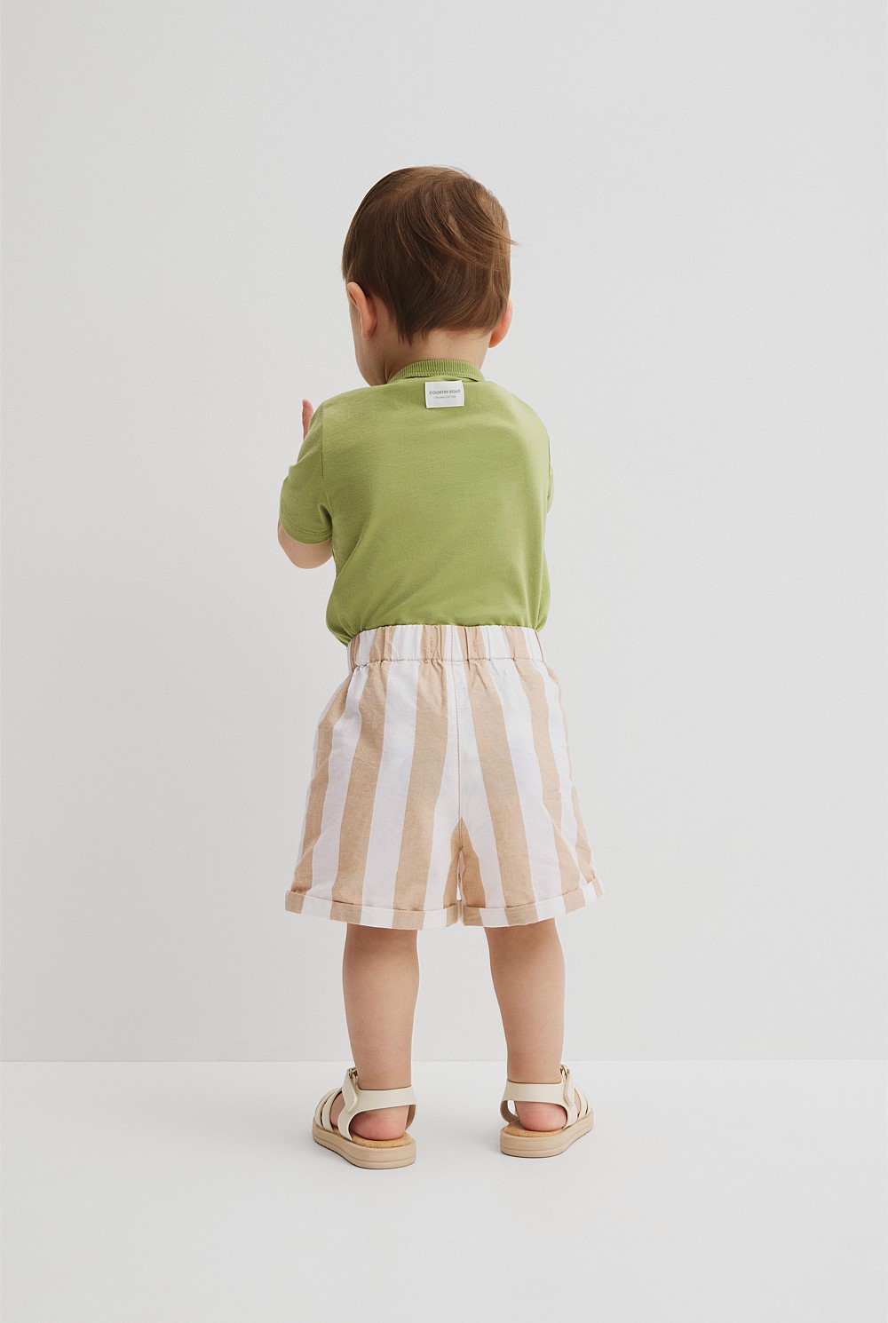 Organically Grown Cotton Blend Stripe Pull-On Short