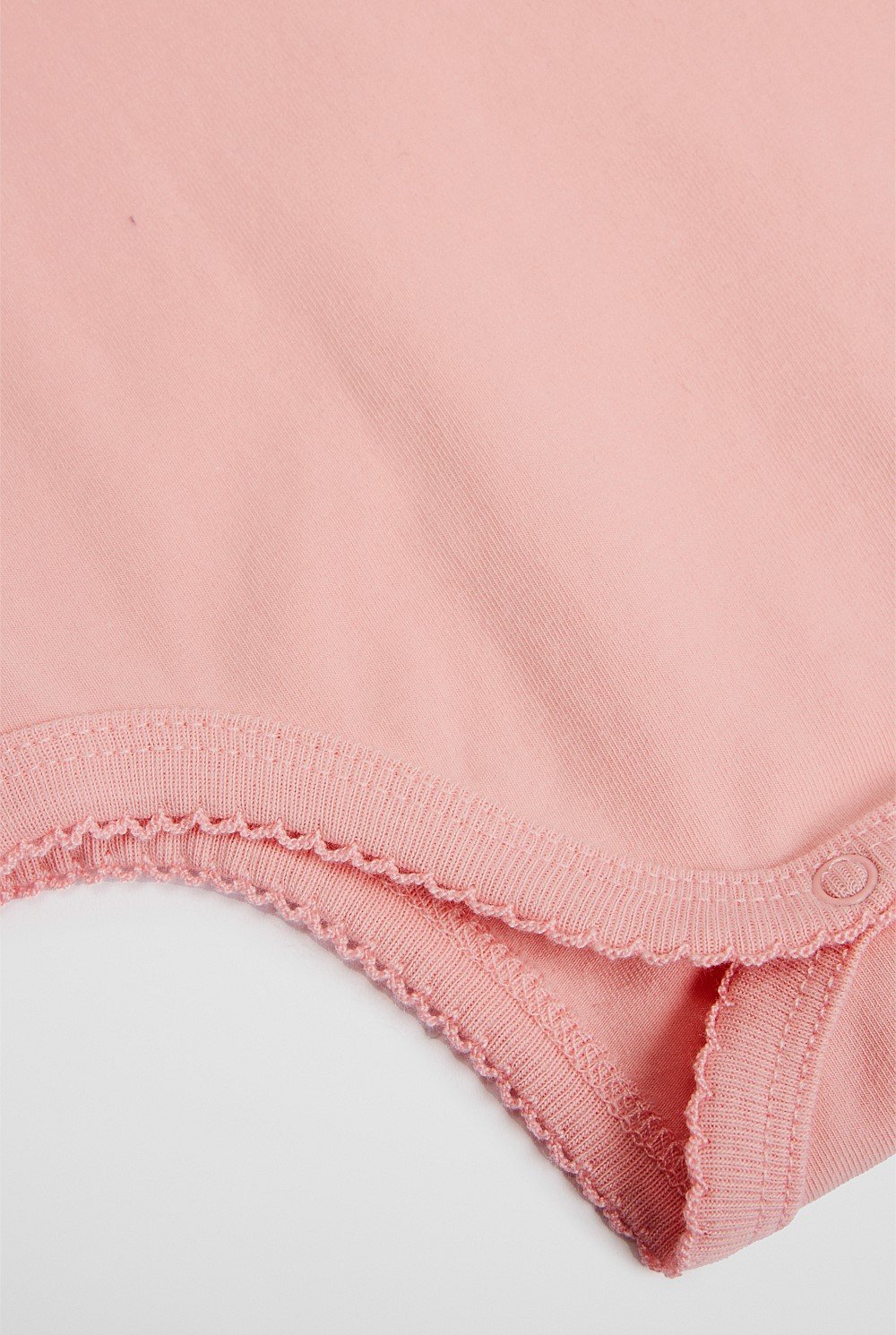 Organically Grown Cotton Blend Frill Short Sleeve Logo Bodysuit