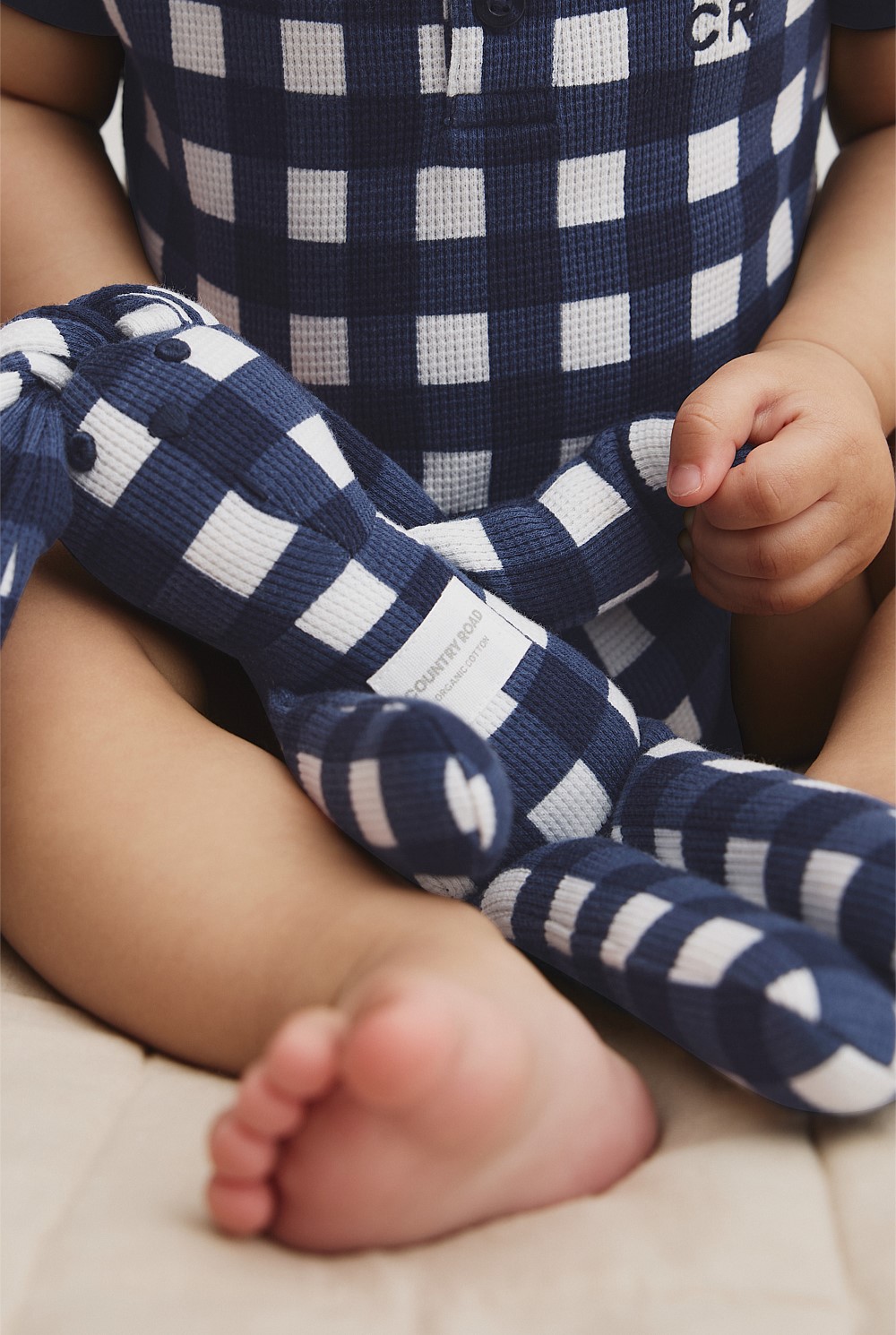 Organically Grown Cotton Gingham Print Bunny