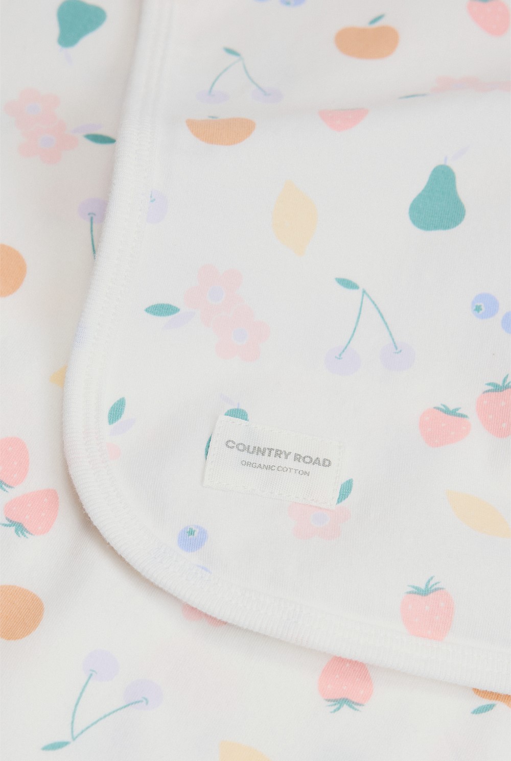 Organically Grown Cotton Fruit Print Blanket