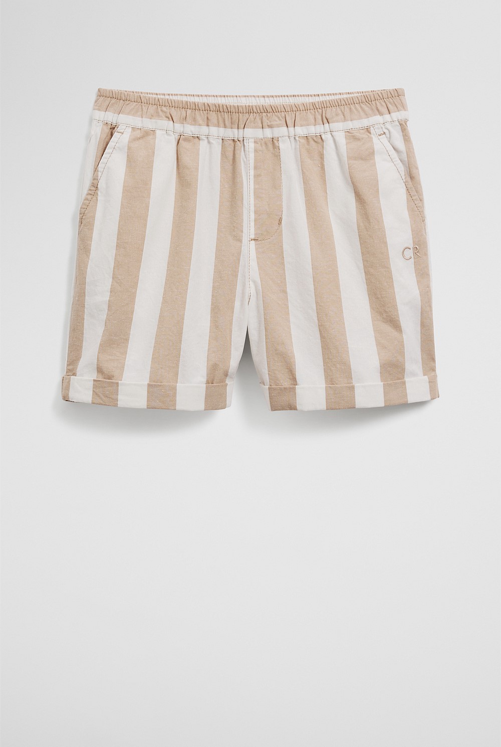 Organically Grown Cotton Blend Stripe Pull-On Short