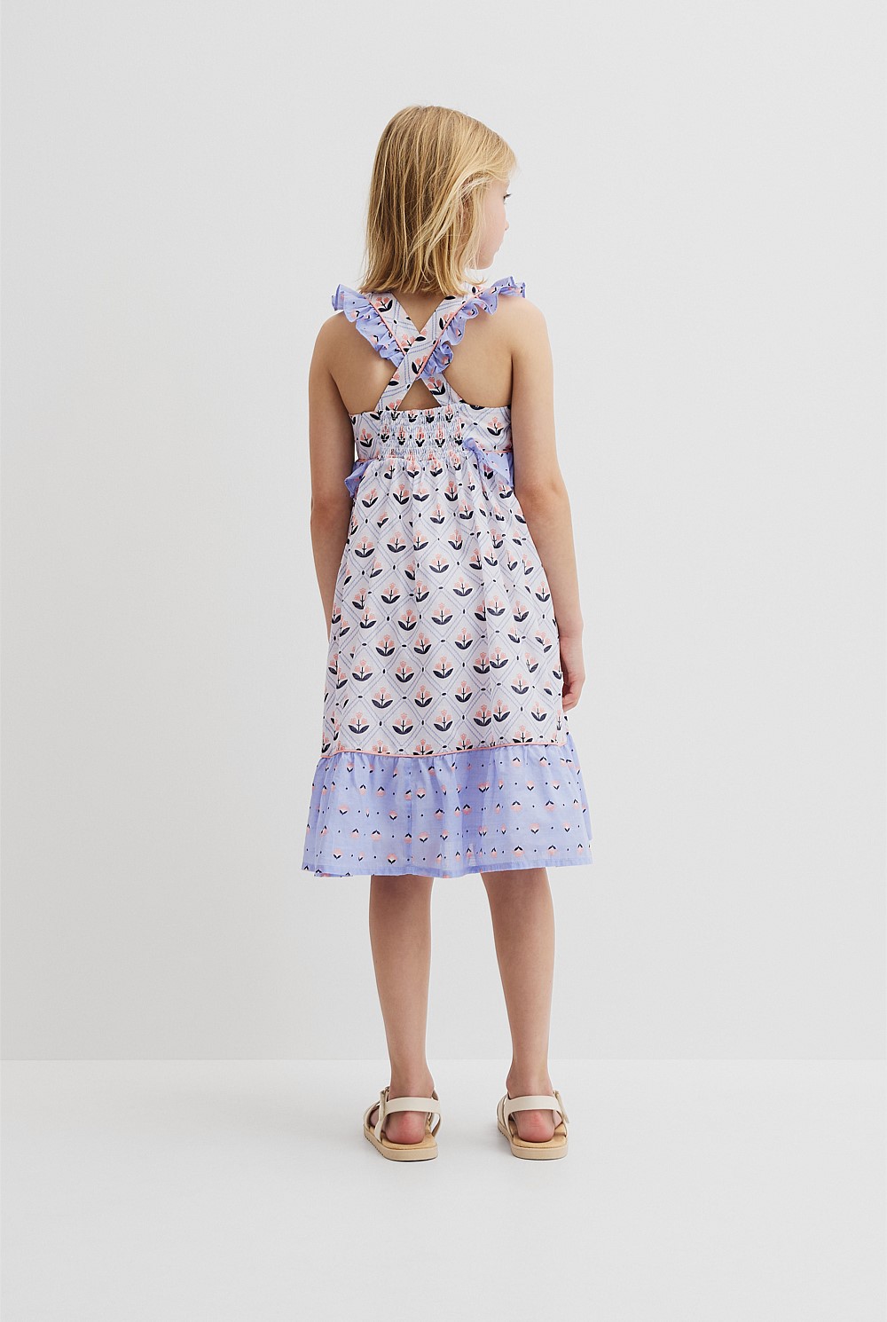 Frill Neck Midi Dress