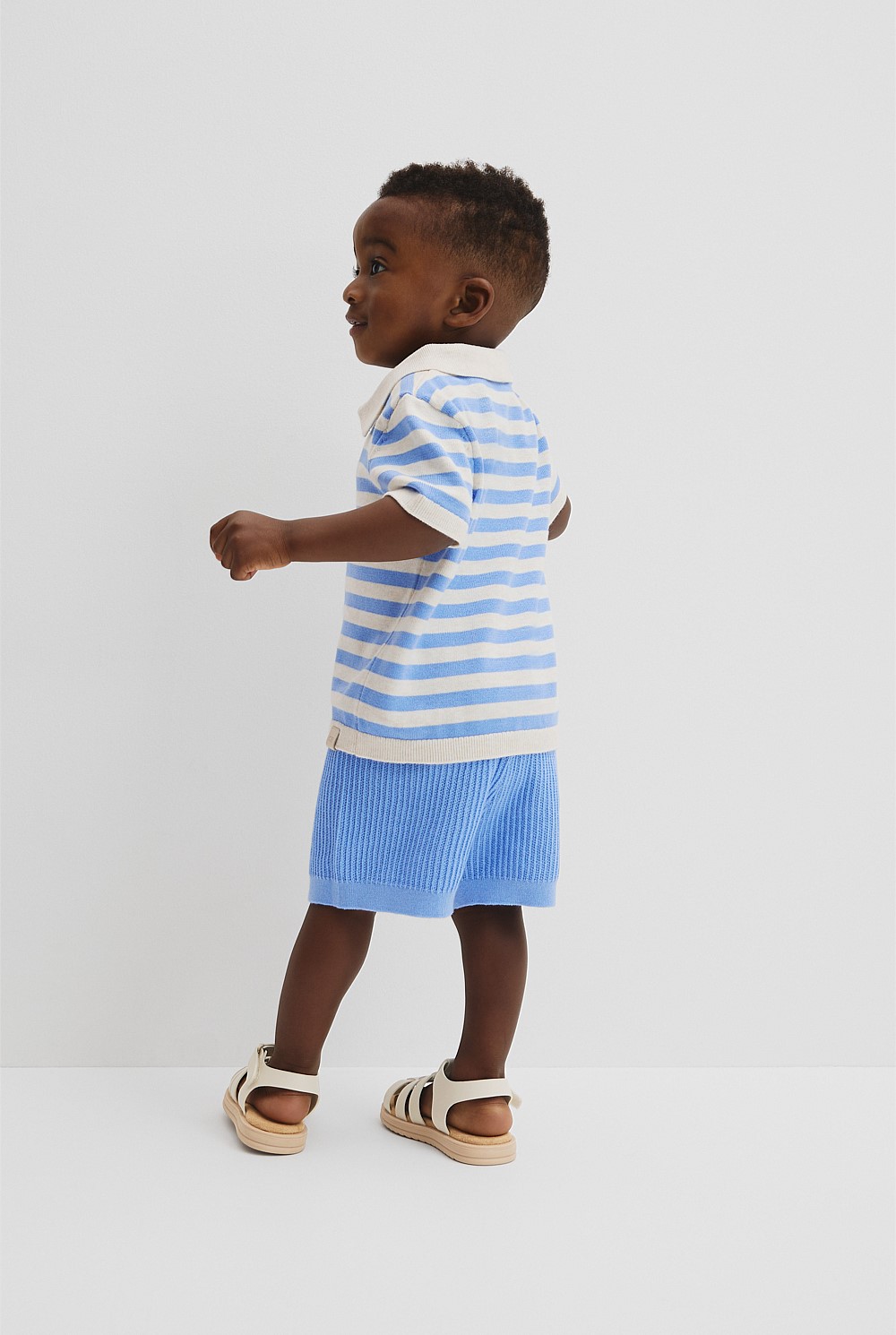 Organically Grown Cotton Stripe Knit Polo