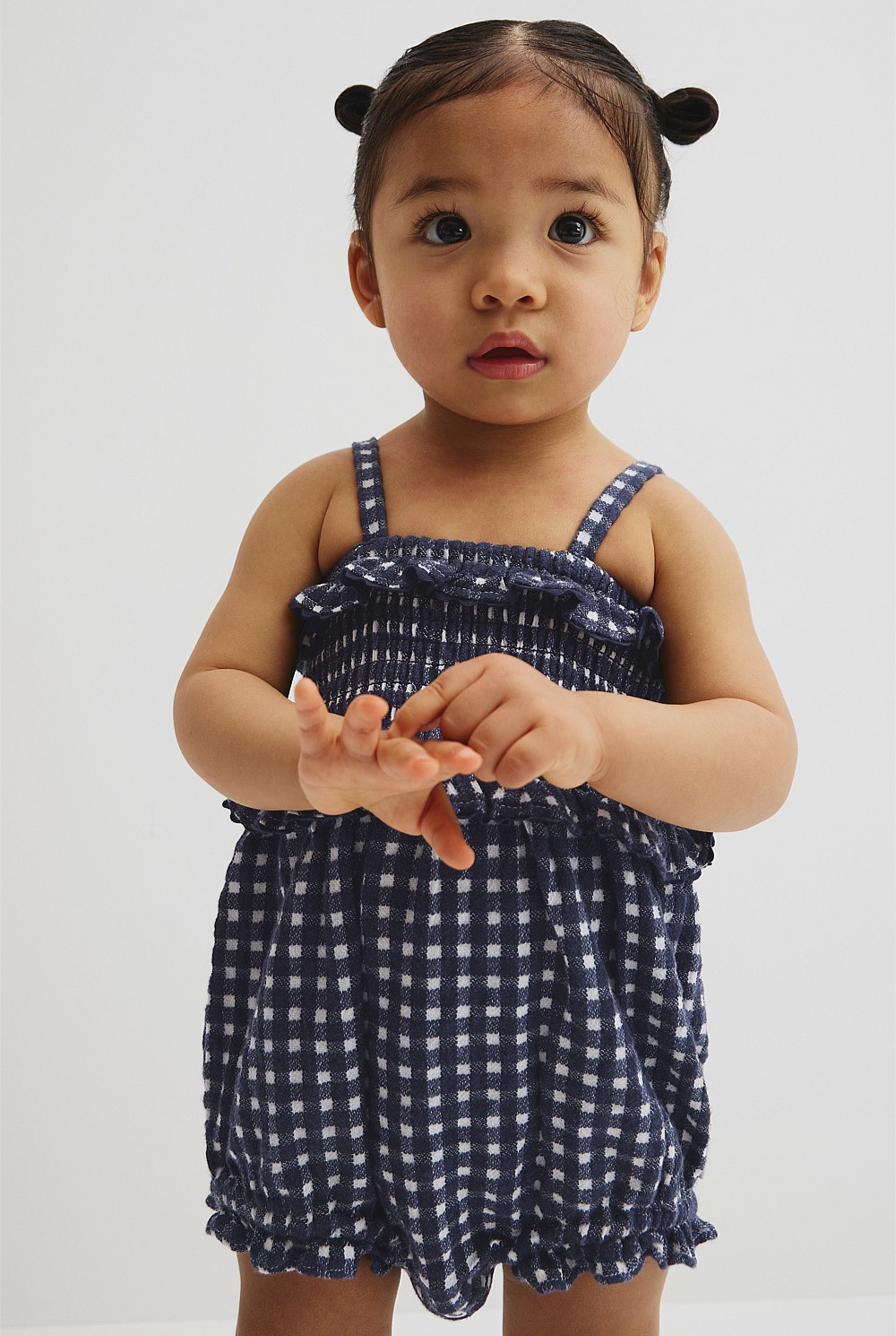 Gingham Frill Romper