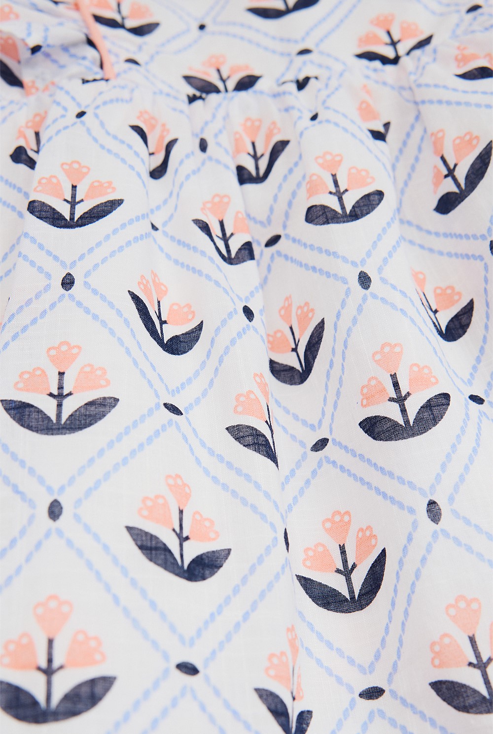 Short Sleeve Frill Print Dress