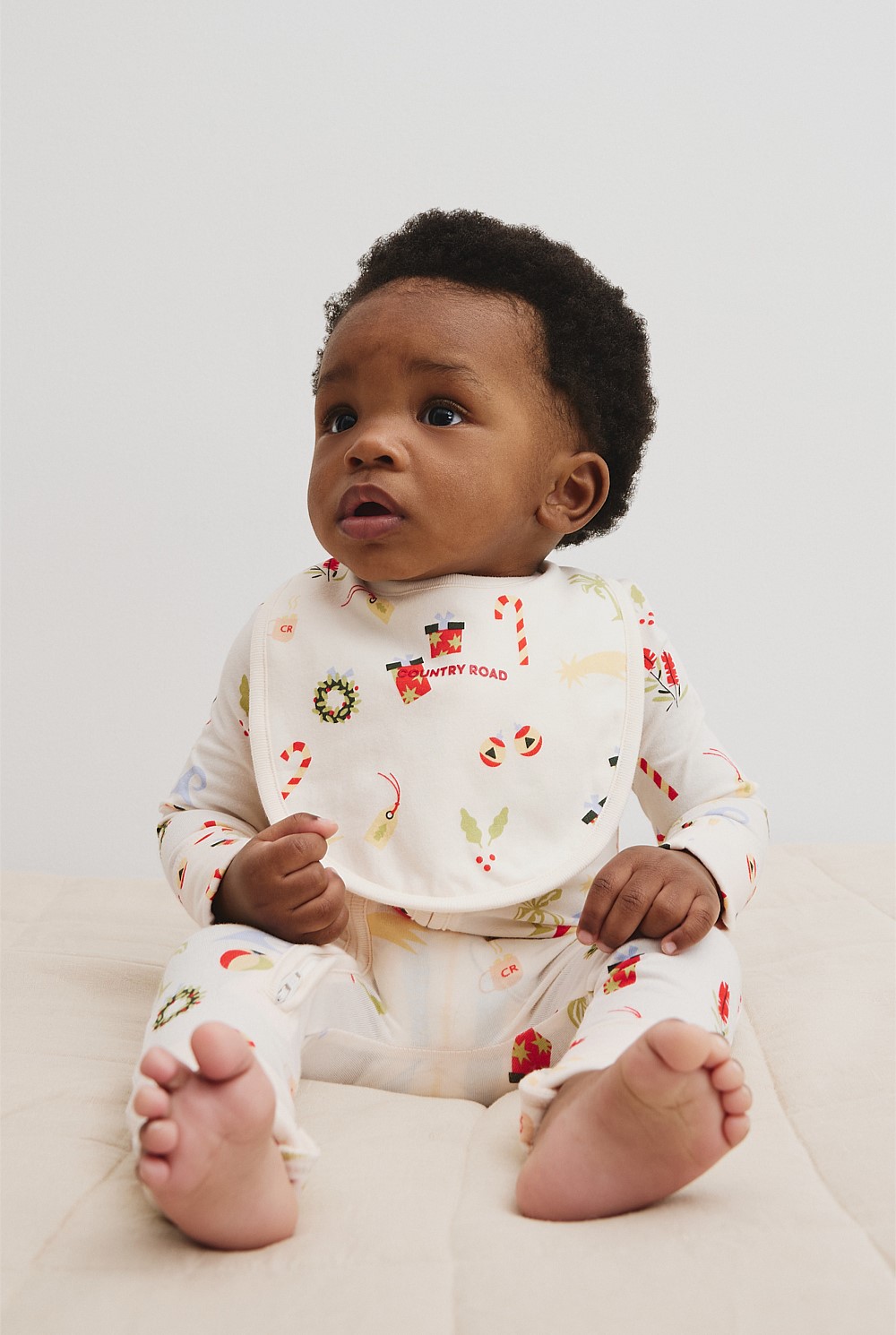Organically Grown Cotton Festive Print Bib