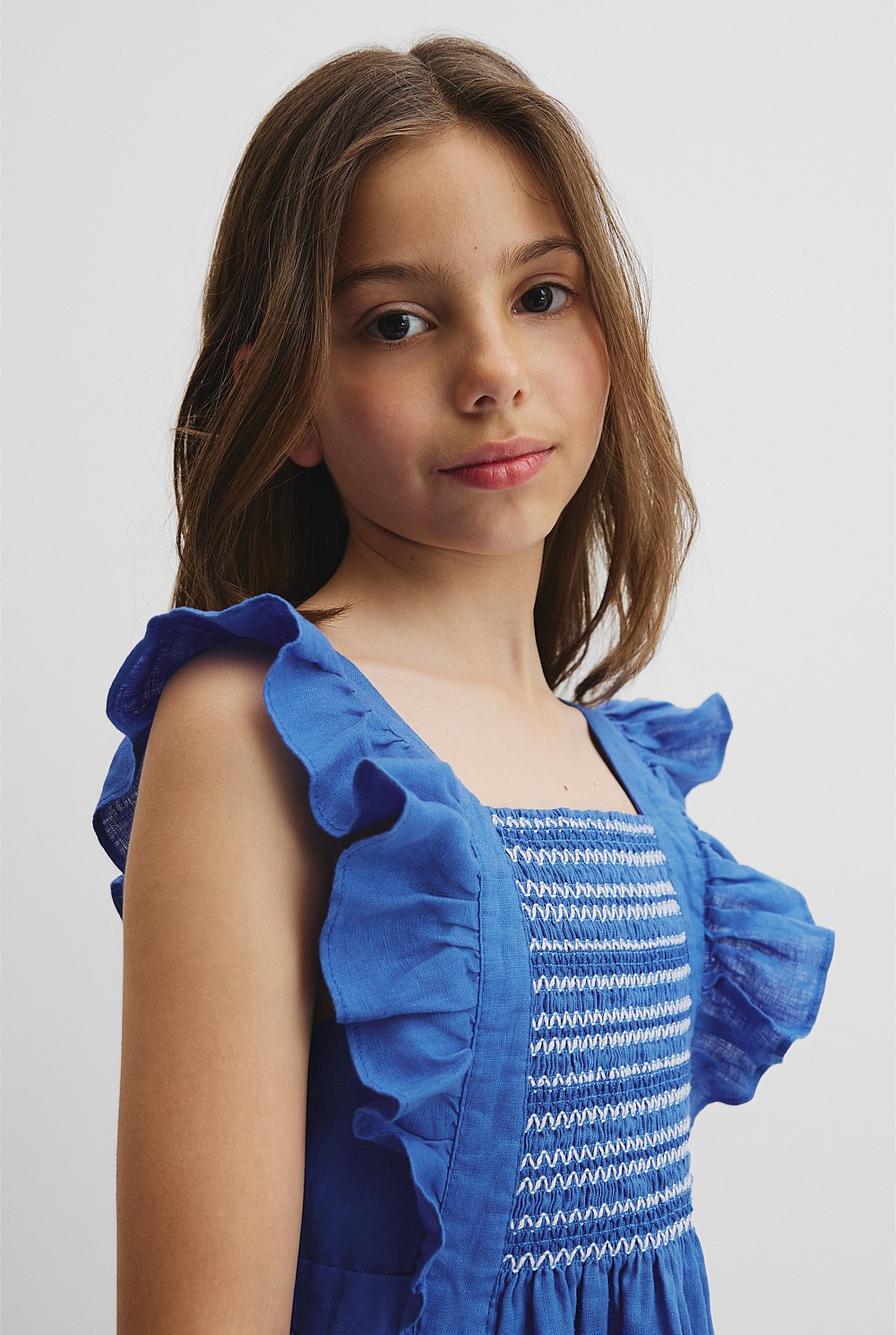 Smock Front Apron Dress