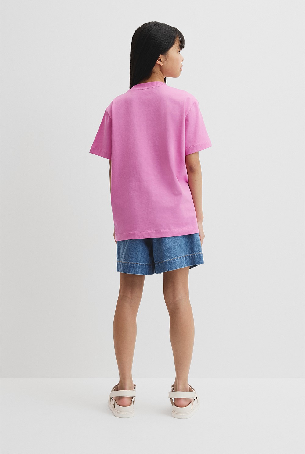 Teen Recycled Cotton Blend Longline Logo T-Shirt