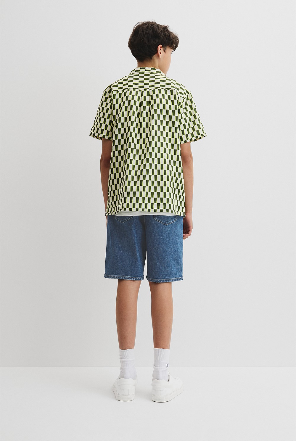 Teen Short Sleeve Geometric Print Shirt