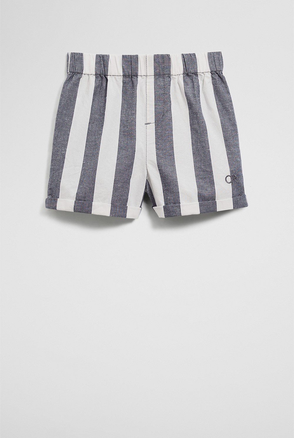 Organically Grown Cotton Blend Stripe Pull-On Short
