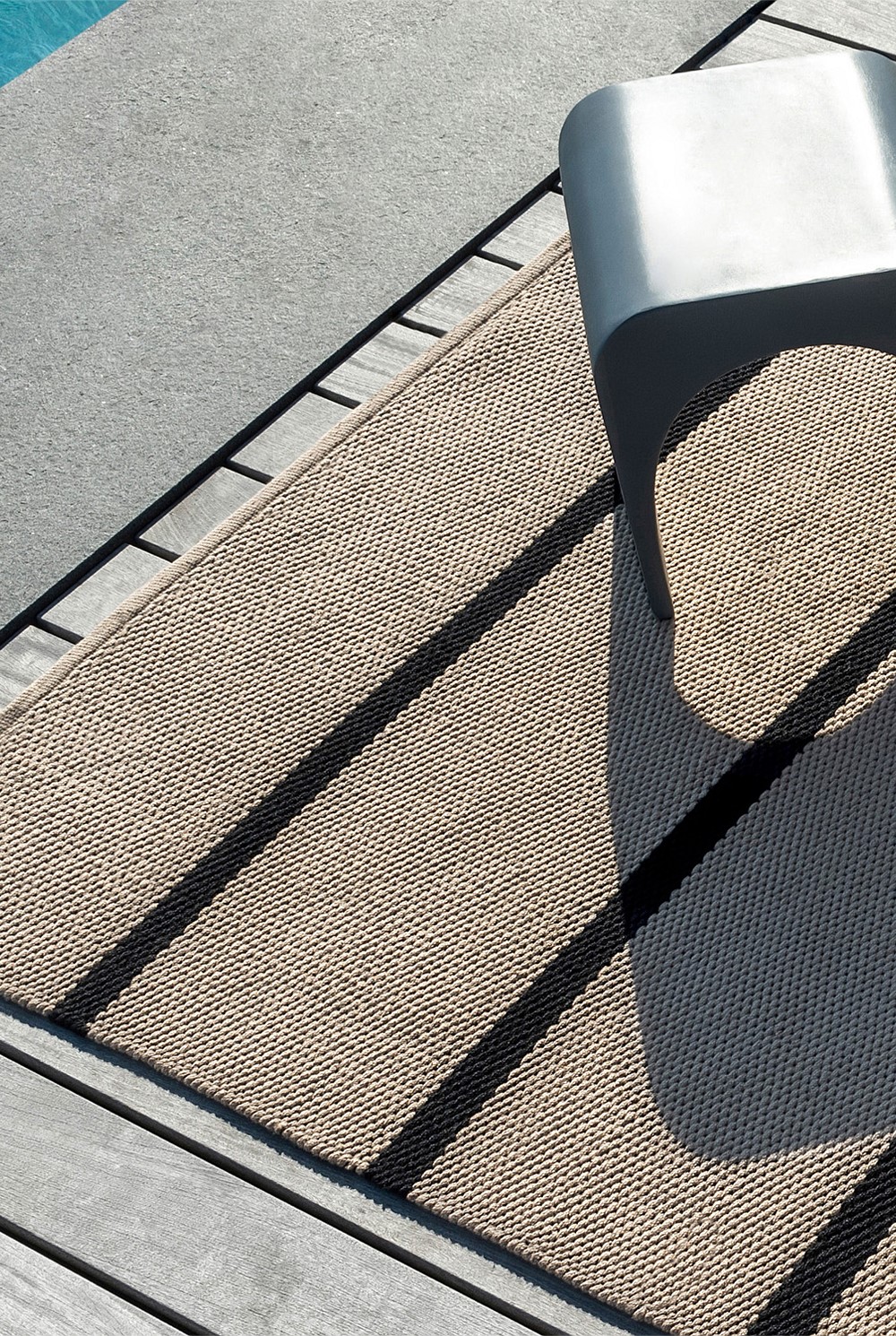 Deck Charcoal Black Outdoor Rug 200x140cm