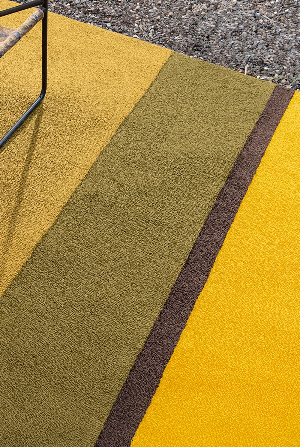 Habitat Festival Stripe Yellow Outdoor Rug 200x140cm