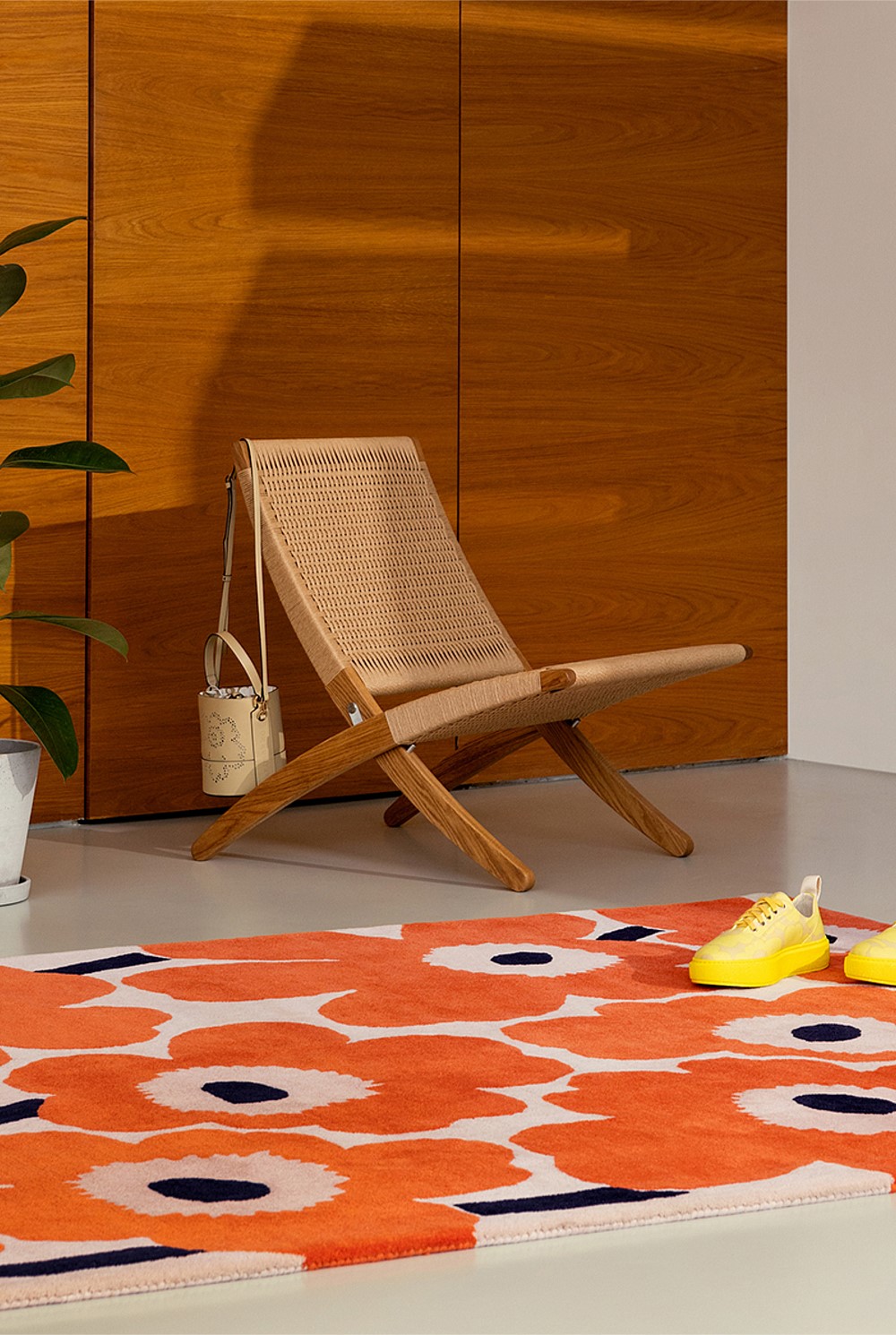Unikko Orange Red Rug 350x250cm