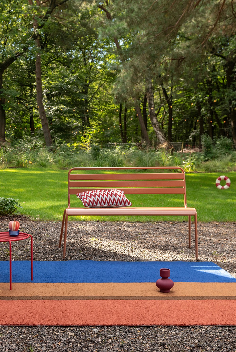 Habitat Festival Stripe Blue Outdoor Rug 200x140cm