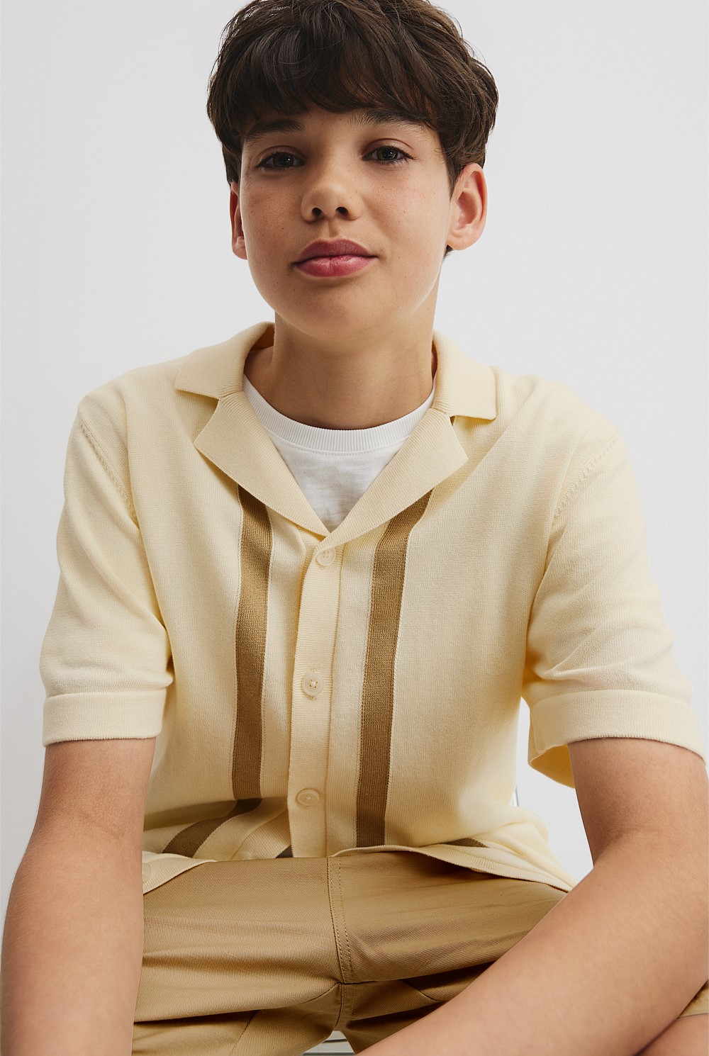 Teen Knit Stripe Detail Shirt