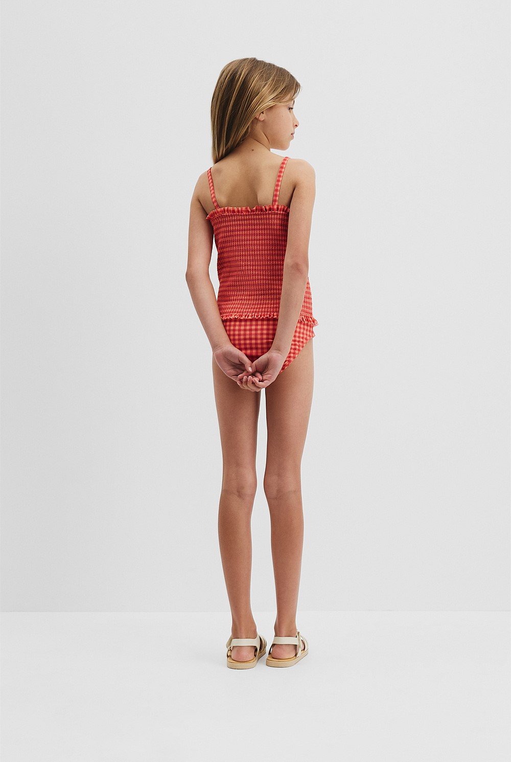 Gingham Shirred Swimsuit