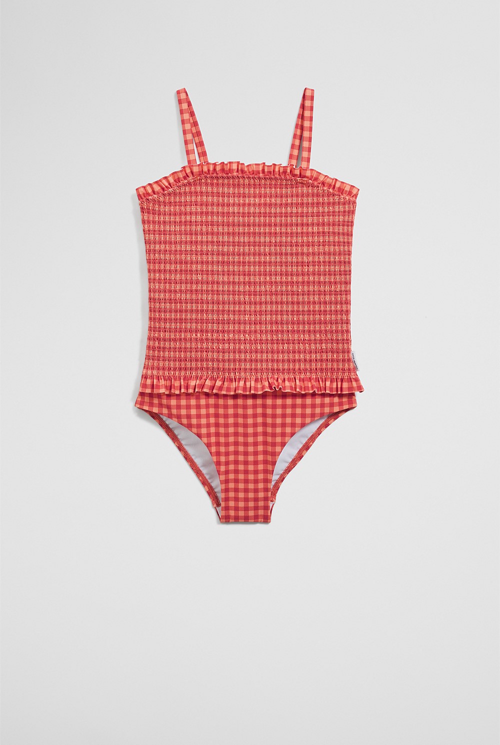 Gingham Shirred Swimsuit