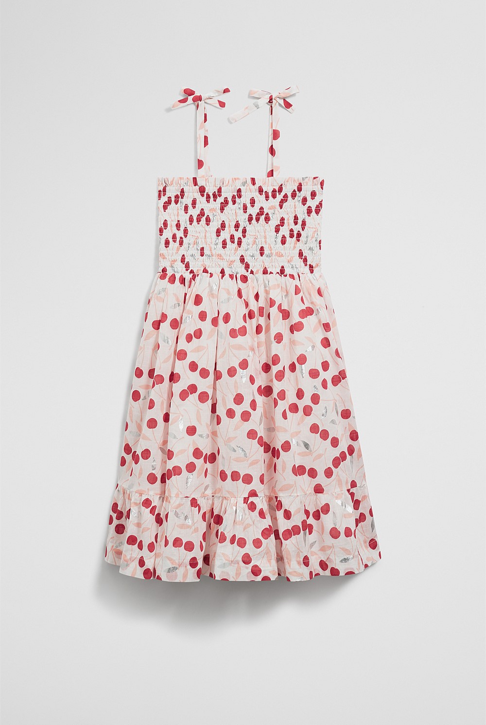 Cherry Shirred Dress