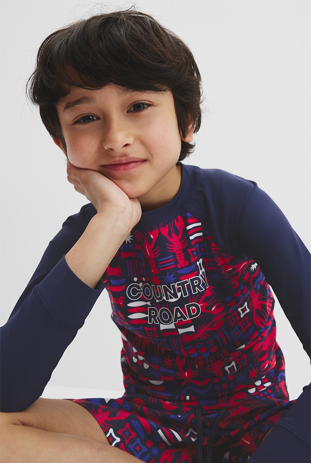 Lobster Geometric Rash Vest