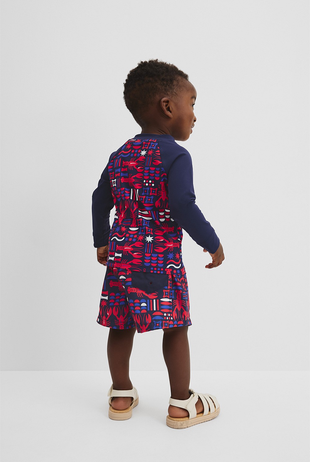 Lobster Geometric Rash Vest